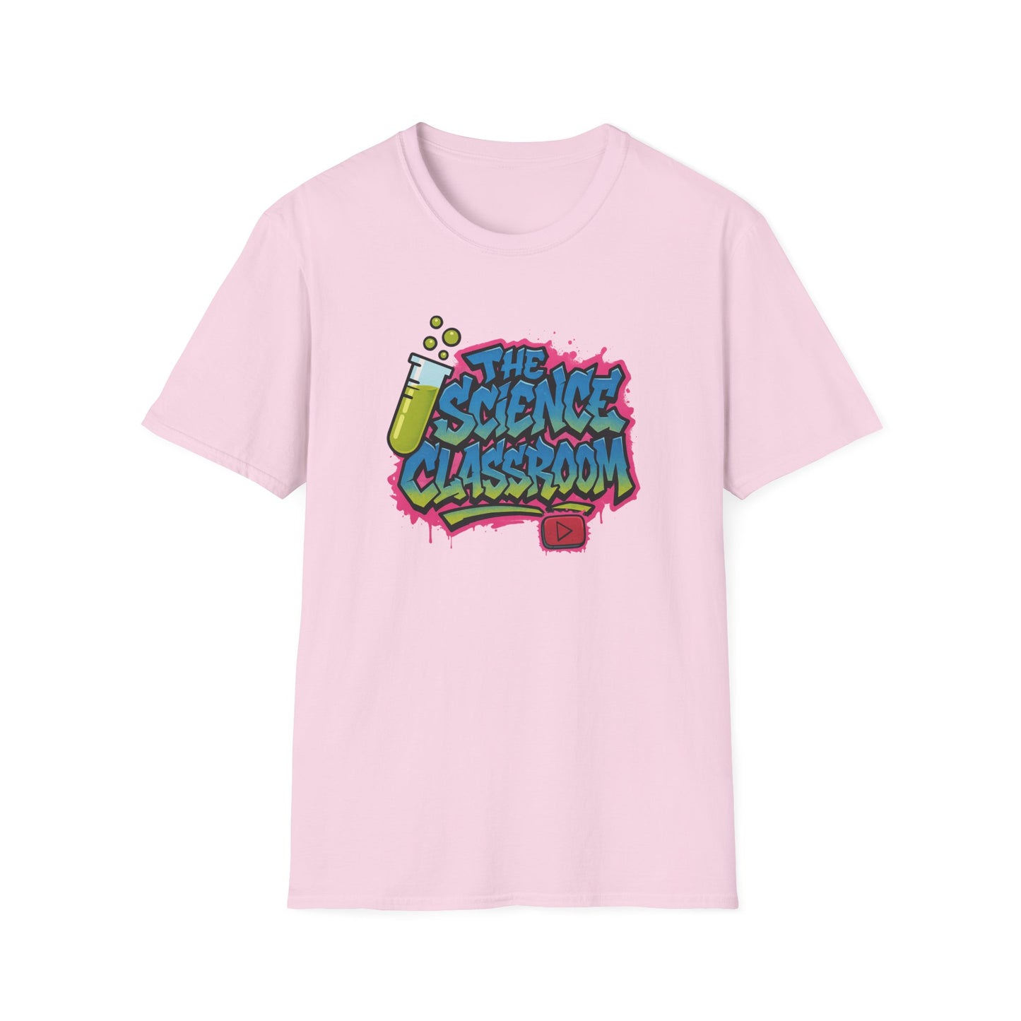 Grafitti Science Classroom ADULT Softstyle T-Shirt - Perfect for Educators and Science Enthusiasts