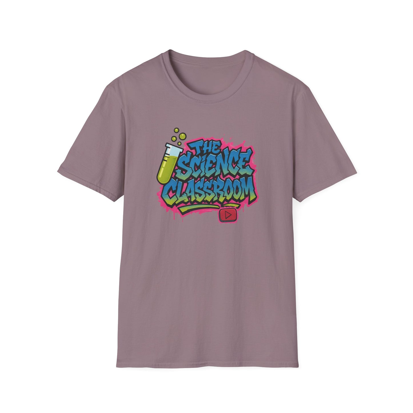 Grafitti Science Classroom ADULT Softstyle T-Shirt - Perfect for Educators and Science Enthusiasts