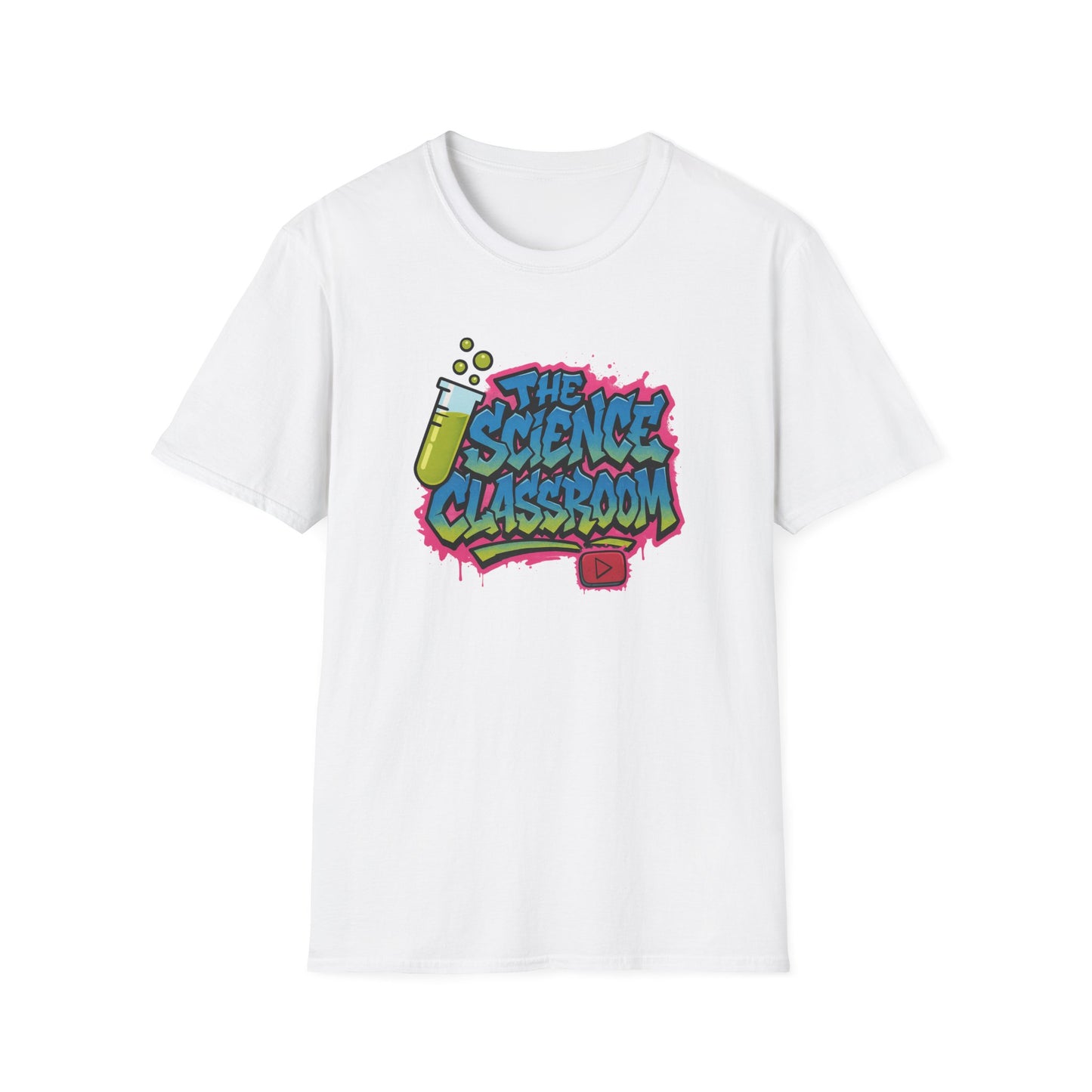 Grafitti Science Classroom ADULT Softstyle T-Shirt - Perfect for Educators and Science Enthusiasts